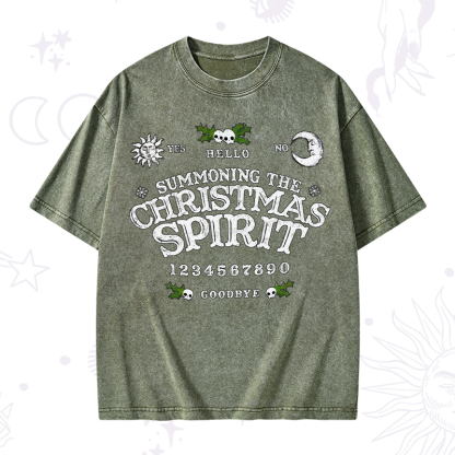 Purplehecate Summon The Christmas Spirit Washed T-Shirt