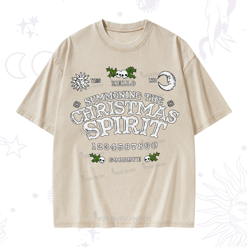 Purplehecate Summon The Christmas Spirit Washed T-Shirt
