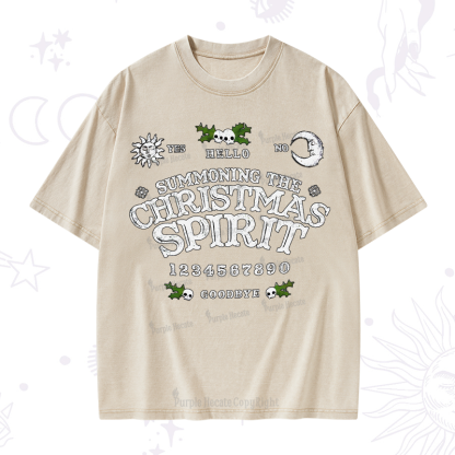 Purplehecate Summon The Christmas Spirit Washed T-Shirt