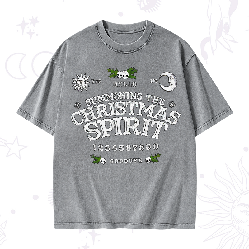 Purplehecate Summon The Christmas Spirit Washed T-Shirt