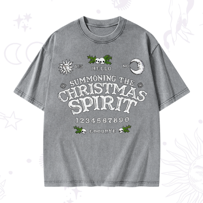Purplehecate Summon The Christmas Spirit Washed T-Shirt