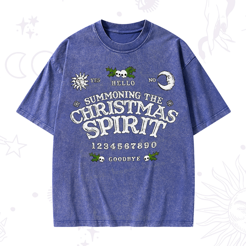 Purplehecate Summon The Christmas Spirit Washed T-Shirt