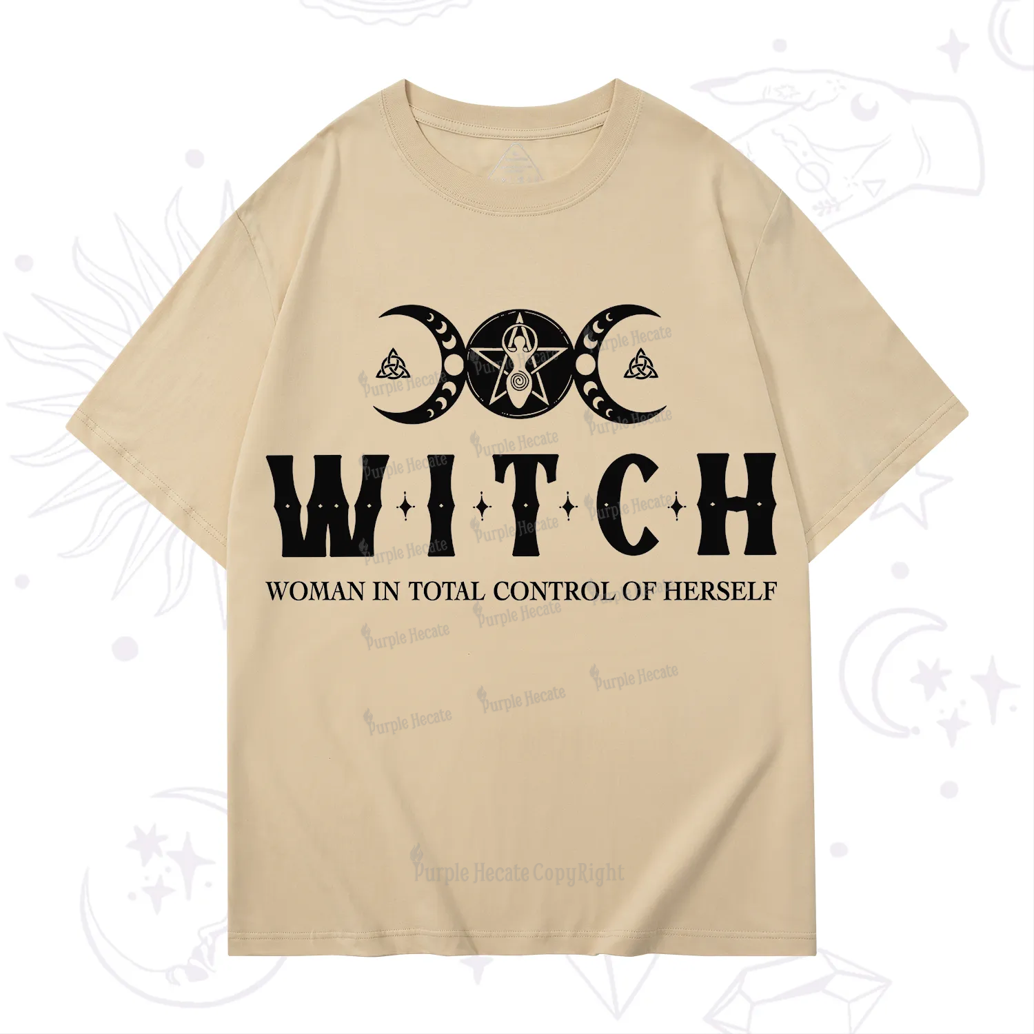 Purplehecate Hecate Woman in Total Control of Herself T-Shirt