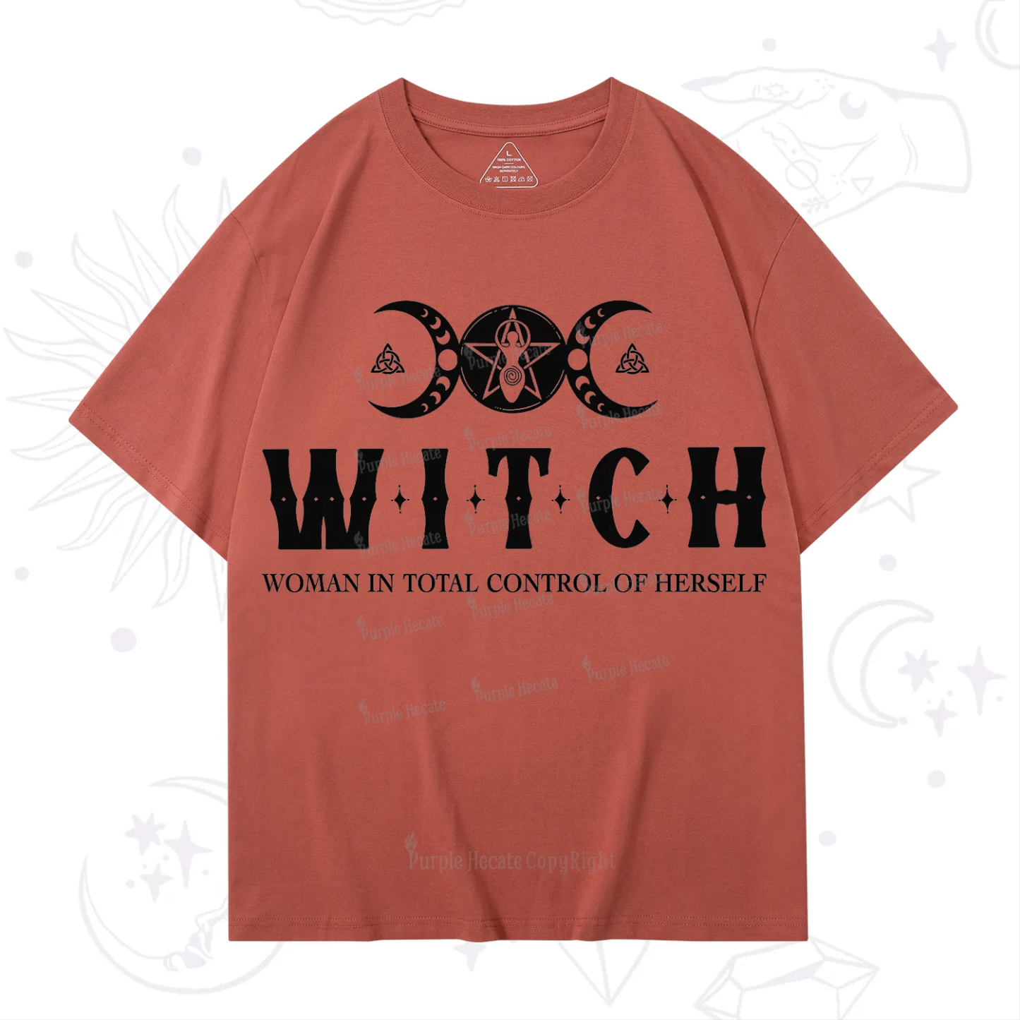 Purplehecate Hecate Woman in Total Control of Herself T-Shirt
