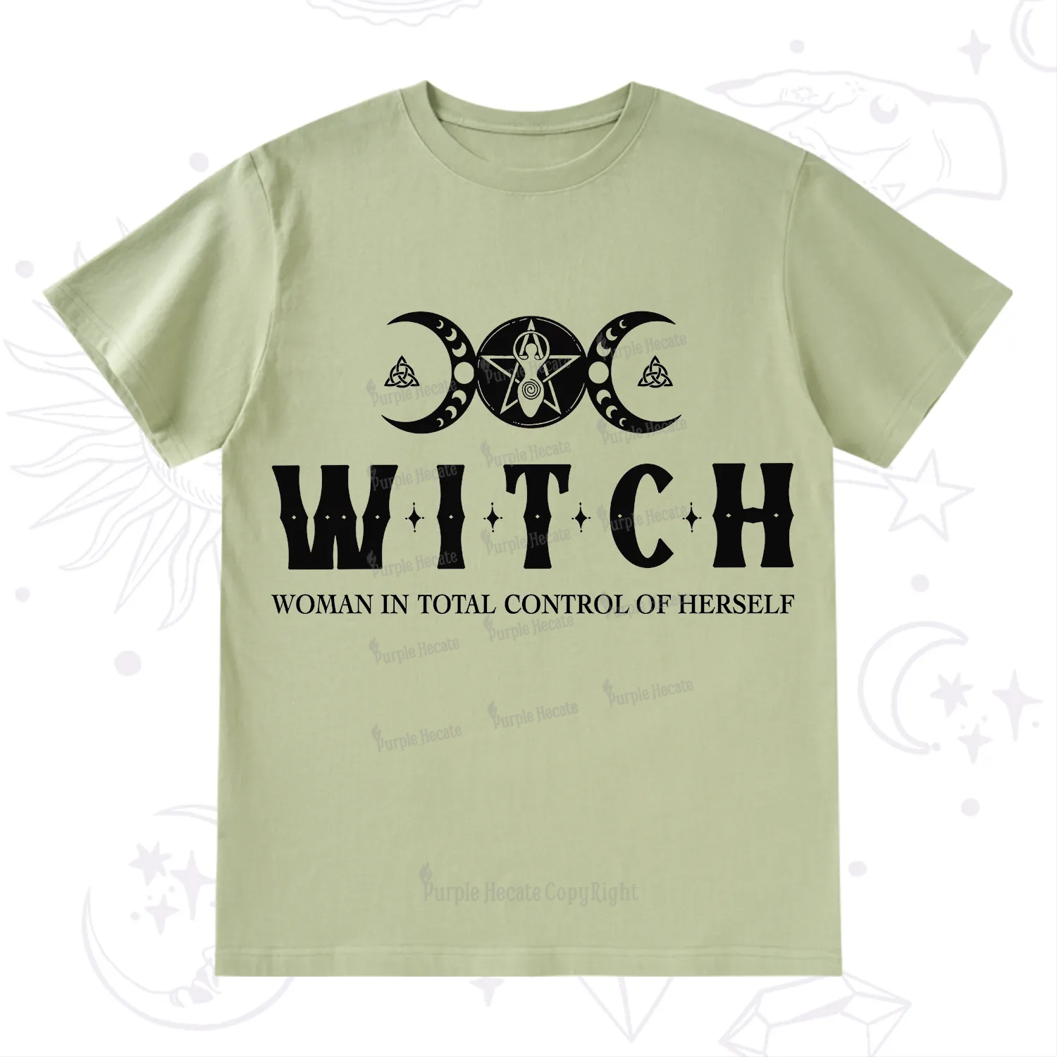Purplehecate Hecate Woman in Total Control of Herself T-Shirt