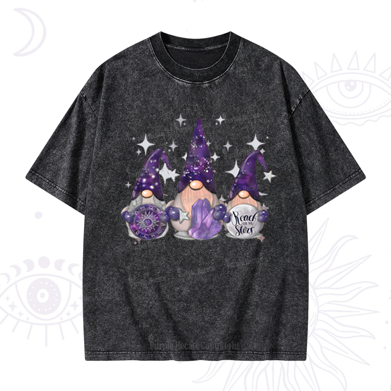 Purplehecate Christmas Cute Gnome Washed T-Shirt