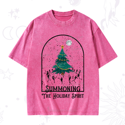 Purplehecate Christmas The Holiday Spirit Washed T-Shirt