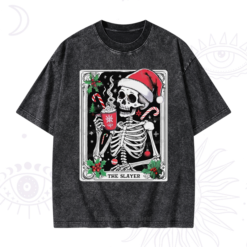Purplehecate Christmas The Slayer Washed T-Shirt