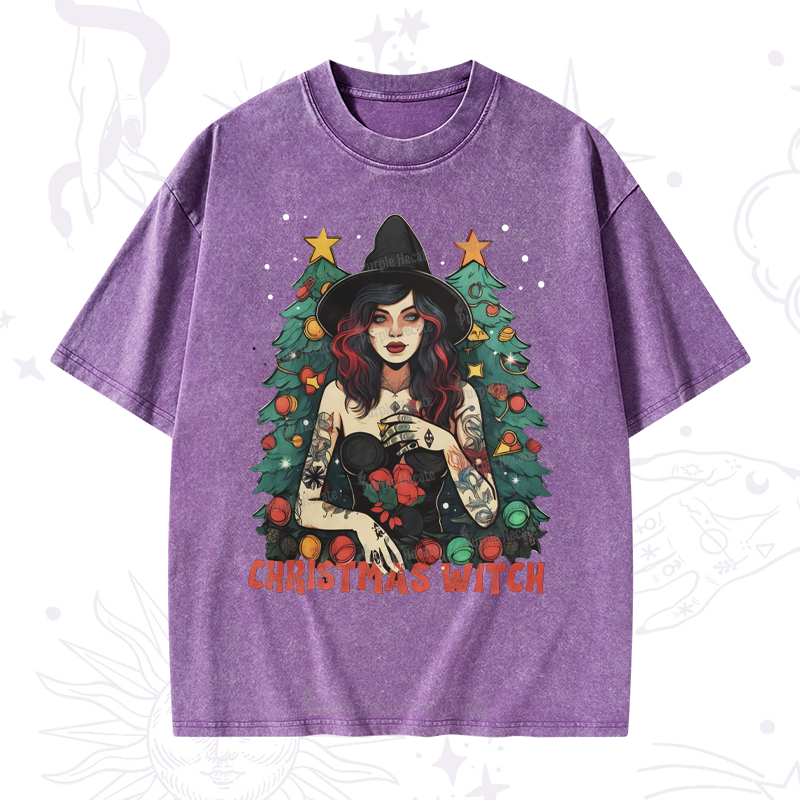 Purplehecate Christmas Witch Washed T-Shirt
