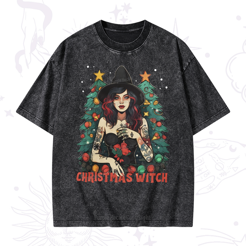 Purplehecate Christmas Witch Washed T-Shirt