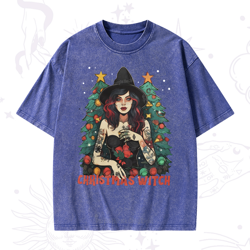 Purplehecate Christmas Witch Washed T-Shirt