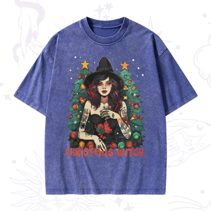 Purplehecate Christmas Witch Washed T-Shirt