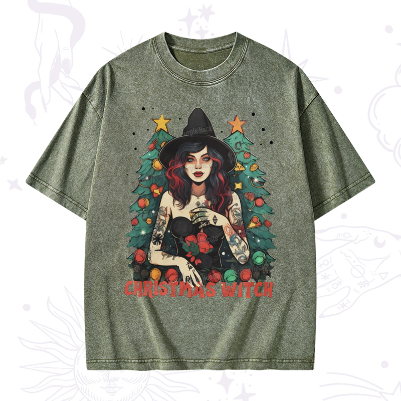 Purplehecate Christmas Witch Washed T-Shirt