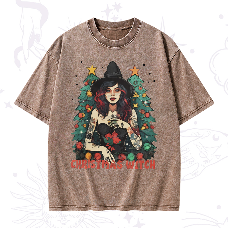 Purplehecate Christmas Witch Washed T-Shirt