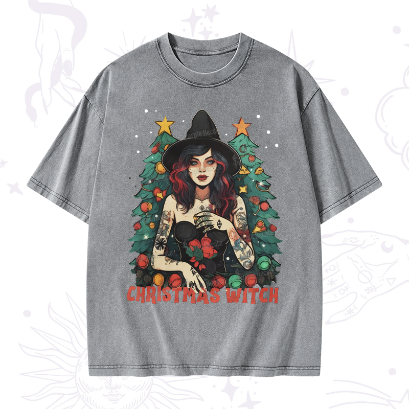 Purplehecate Christmas Witch Washed T-Shirt