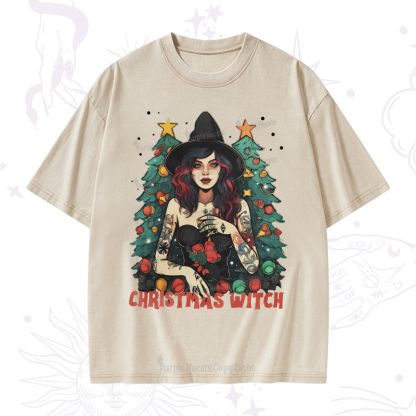 Purplehecate Christmas Witch Washed T-Shirt