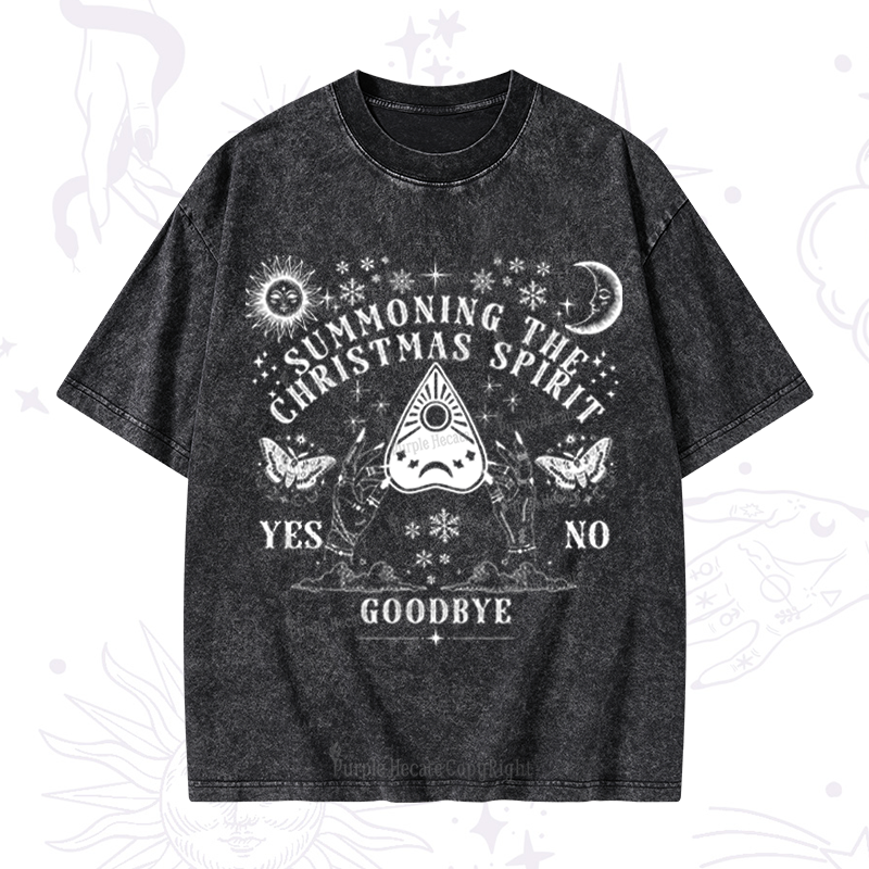 Purplehecate Christmas Mystical Talking Board Washed T-Shirt