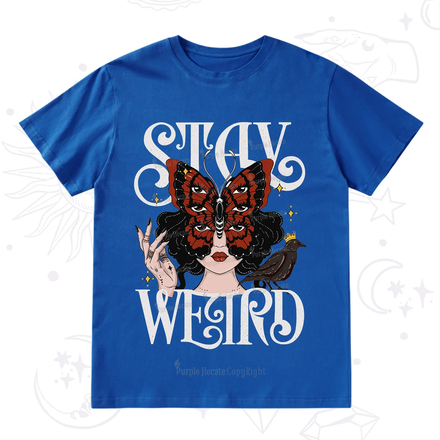 Purplehecate Stay Weird Gothic Butterfly Oracle T-Shirt