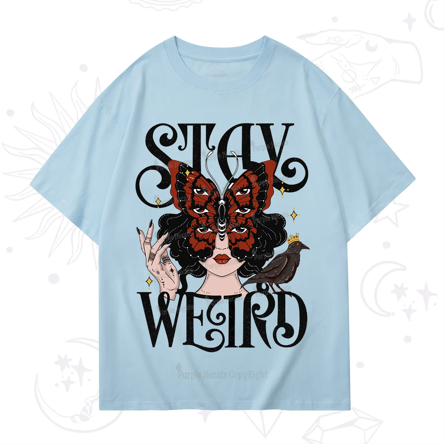 Purplehecate Stay Weird Gothic Butterfly Oracle T-Shirt