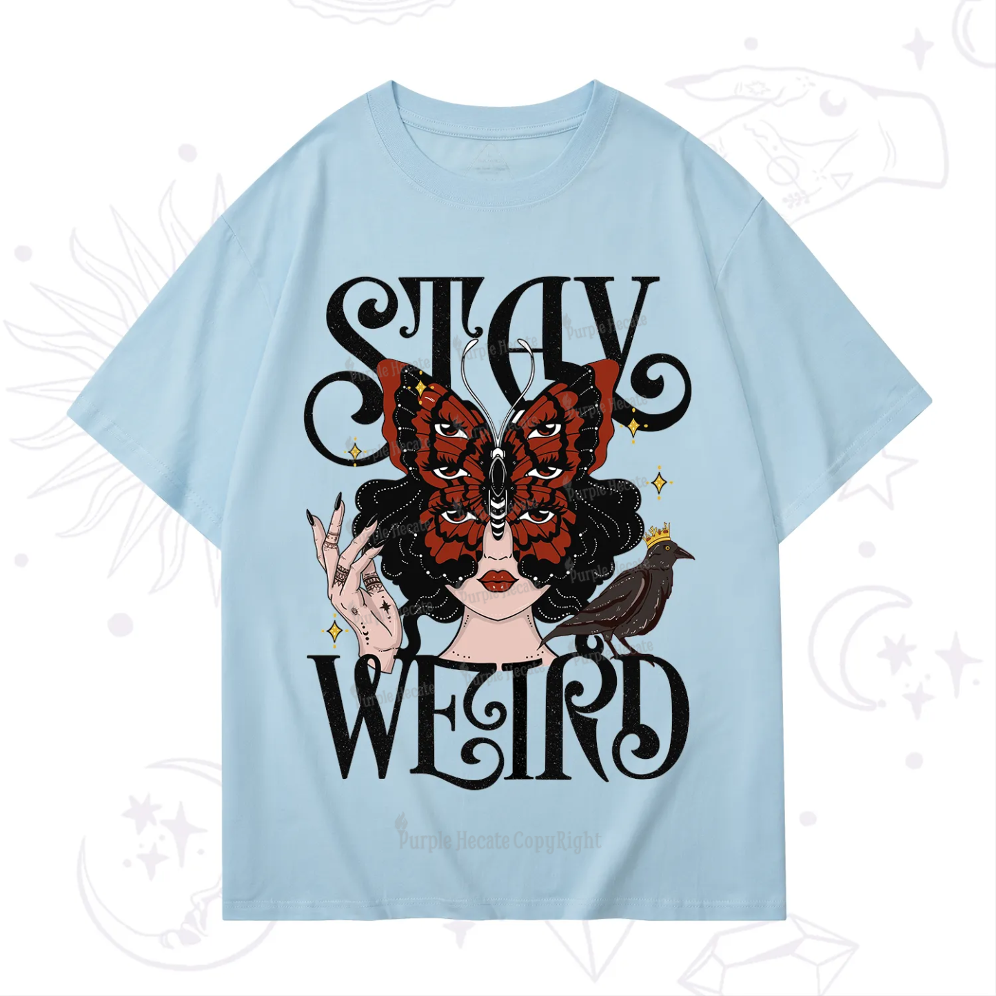 Purplehecate Stay Weird Gothic Butterfly Oracle T-Shirt