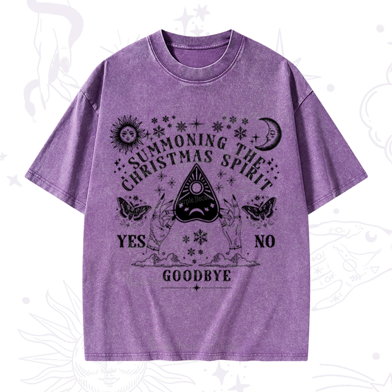 Purplehecate Christmas Mystical Talking Board Washed T-Shirt