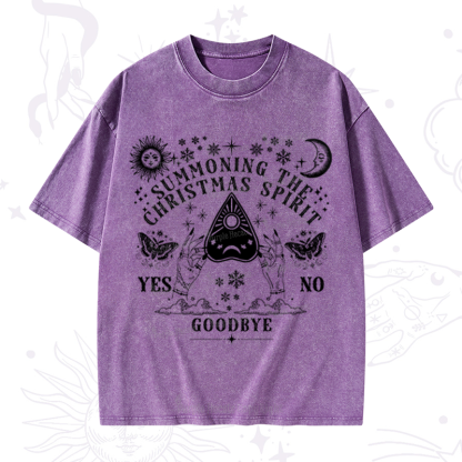 Purplehecate Christmas Mystical Talking Board Washed T-Shirt