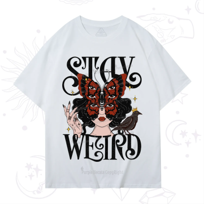 Purplehecate Stay Weird Gothic Butterfly Oracle T-Shirt