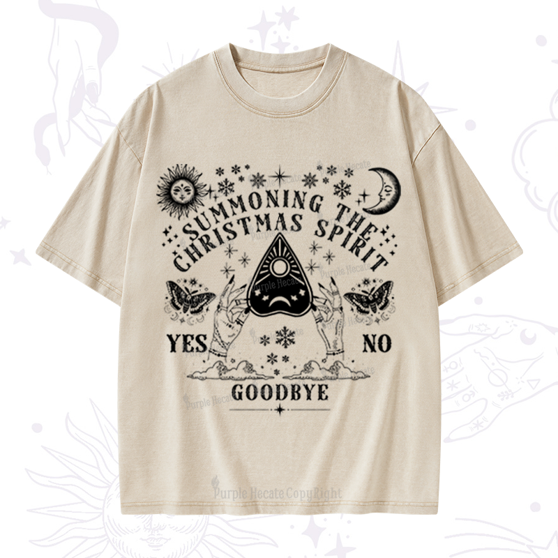 Purplehecate Christmas Mystical Talking Board Washed T-Shirt