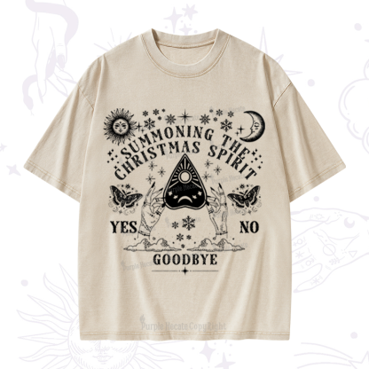 Purplehecate Christmas Mystical Talking Board Washed T-Shirt