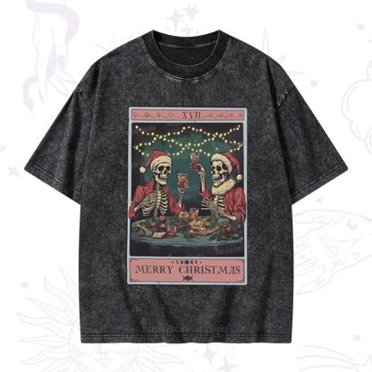 Purplehecate Christmas Dinner Tarot Washed T-Shirt
