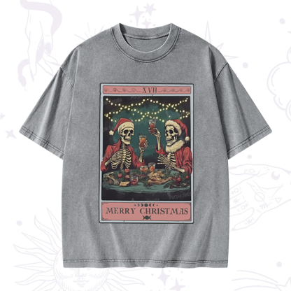 Purplehecate Christmas Dinner Tarot Washed T-Shirt