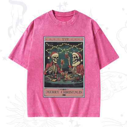 Purplehecate Christmas Dinner Tarot Washed T-Shirt