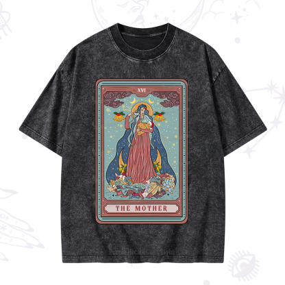 Purplehecate Christmas The Mother Tarot Washed T-Shirt