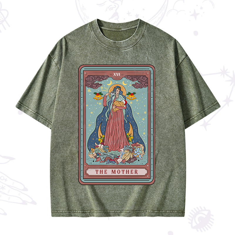 Purplehecate Christmas The Mother Tarot Washed T-Shirt