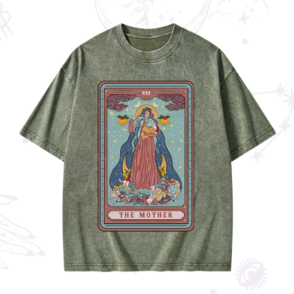 Purplehecate Christmas The Mother Tarot Washed T-Shirt