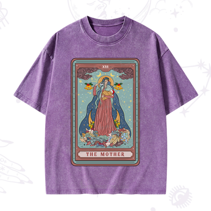 Purplehecate Christmas The Mother Tarot Washed T-Shirt