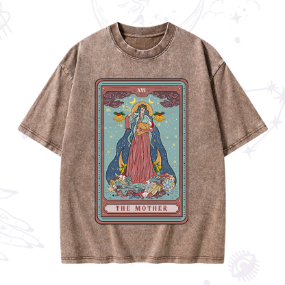 Purplehecate Christmas The Mother Tarot Washed T-Shirt