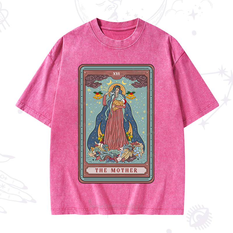 Purplehecate Christmas The Mother Tarot Washed T-Shirt