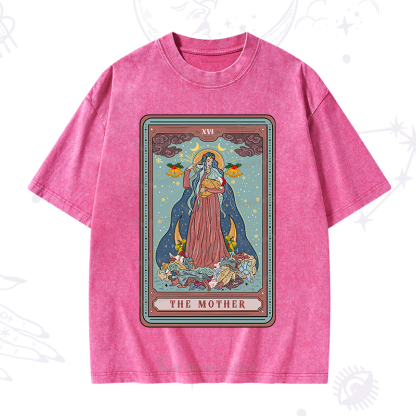Purplehecate Christmas The Mother Tarot Washed T-Shirt