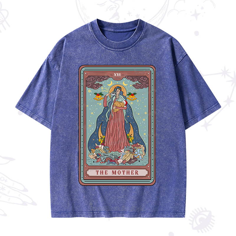 Purplehecate Christmas The Mother Tarot Washed T-Shirt
