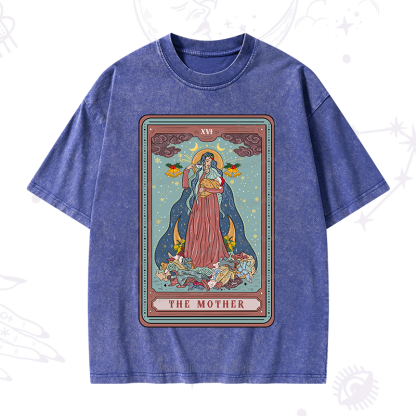 Purplehecate Christmas The Mother Tarot Washed T-Shirt
