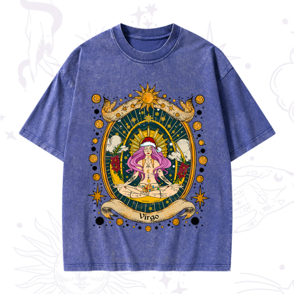 Purplehecate Christmas Virgo Radiance Zodiac Washed T-Shirt