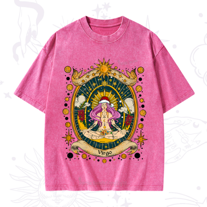 Purplehecate Christmas Virgo Radiance Zodiac Washed T-Shirt
