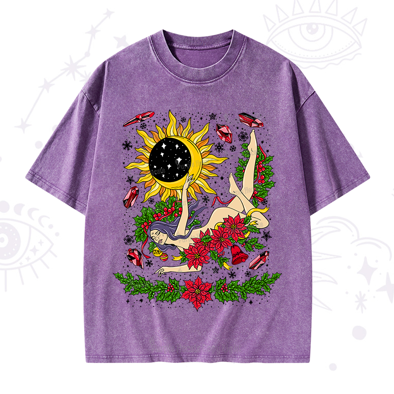 Purplehecate Christmas When I Think About You I Smudge Myself Washed T-Shirt