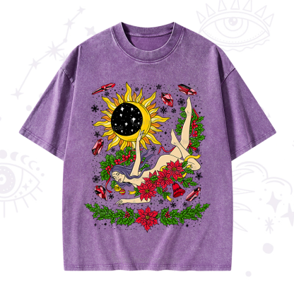 Purplehecate Christmas When I Think About You I Smudge Myself Washed T-Shirt