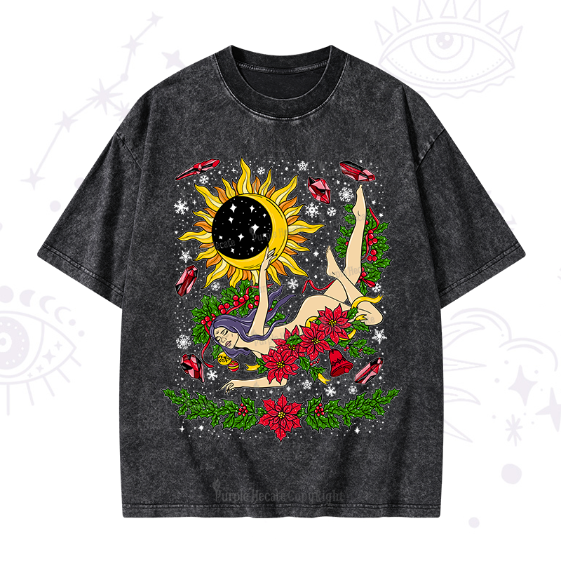 Purplehecate Christmas When I Think About You I Smudge Myself Washed T-Shirt