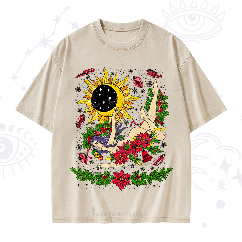 Purplehecate Christmas When I Think About You I Smudge Myself Washed T-Shirt