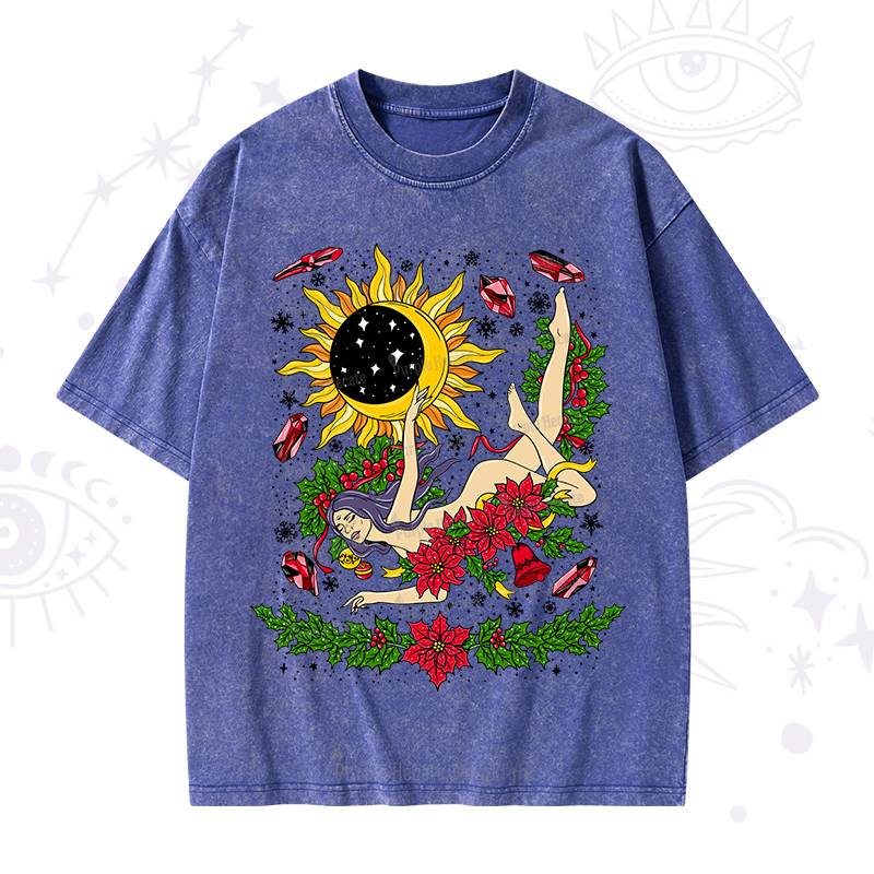 Purplehecate Christmas When I Think About You I Smudge Myself Washed T-Shirt