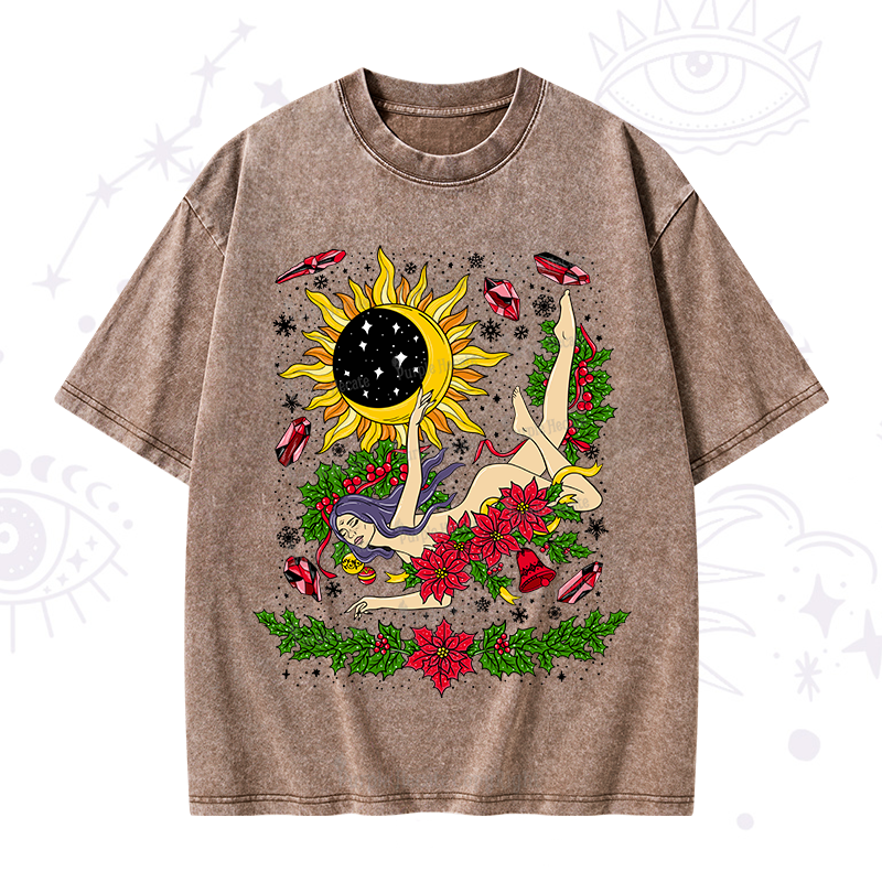 Purplehecate Christmas When I Think About You I Smudge Myself Washed T-Shirt