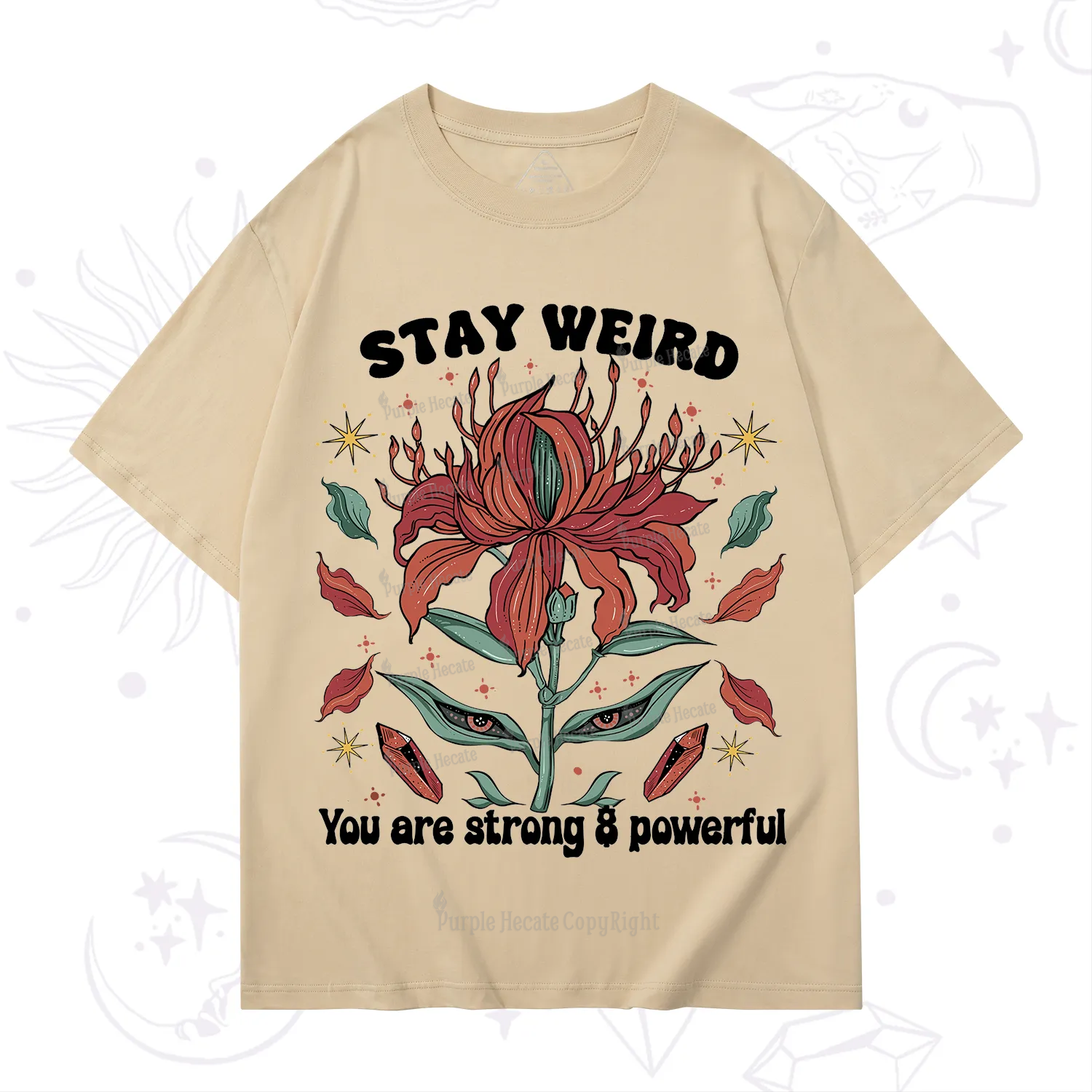 Purplehecate Stay Weird Floral T-Shirt